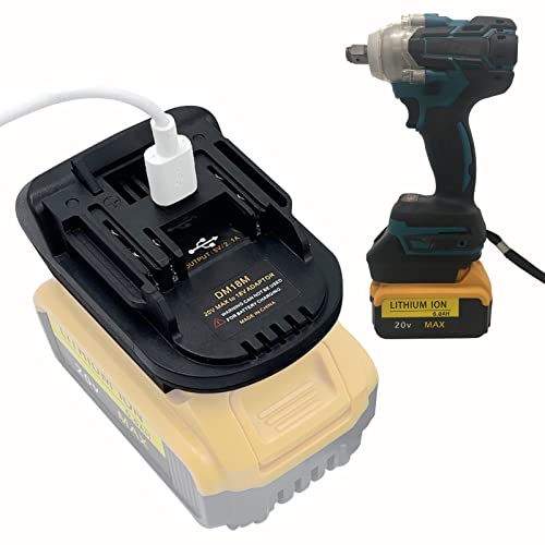 DM18M Battery Adapter for Makita 18V Power Tools, TEPULAS Battery Adaptor Converter for Dewalt 20V & for Milwaukee M18 18V Li-ion Battery to for Makita 18V Tools
