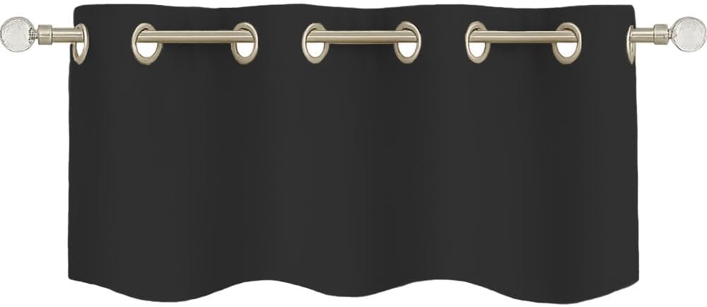 SS Rajput Blackout Valance Curtains with Grommets Light Blocking Window Valance for Bedroom, Living Room, Kitchen Thermal Insulated, Modern Design (Black 30 x 12 Inches- Pack of 1)
