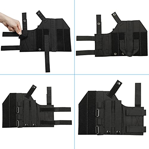 Cavebeer Tactical Molle Universal Holster- Right Handed Nylon Pistol Holster For Most Compact Medium Full Size Pistol 1911 Glock 17 19 20 21 45 M&P Shield 9Mm|Sig|Cz|Ruger With Under Barrel Attachment #TOP3