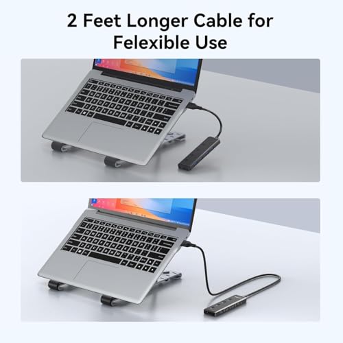 Image of USB C to USB C Hub Multiport Adapter,USB C Splitter Dual Monitor (Obsidian)