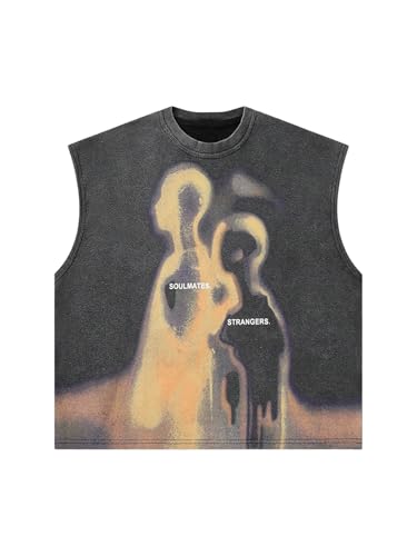 SOLY HUX Men's Graphic Tank Top Oversized Crew Neck Sleeveless Loose Fit Vintage Summer Tops Shirts