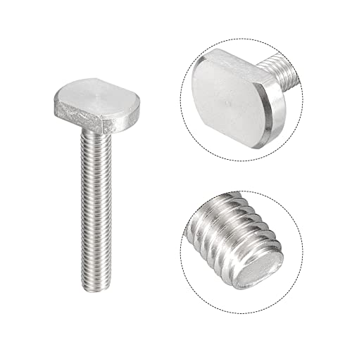 Image of uxcell T-Slot Bolts, 2pcs M10x60mm T Slot Drop-in Stud Sliding Bolts 304 Stainless Steel T Shape Screws for T Track