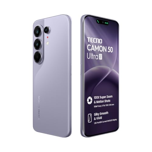 Image of Tecno CAMON 50 Ultra 5G (Misty Purple, 8GB+256GB | 100X Super Zoom & Motion Shots 50MP Sony LYTIA 700C OIS Lens | Silky Smooth & Vivid 1.5K ProXDR Curved AMOLED | Slim & Powerful 7.75mm Slim)