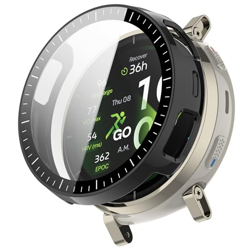 YAODLE For Amazfit Active 3 �J�o�[ Amazfit Active 3 �P�[�X 45mm PC�f�� �K���X�t�B������̌^ �S�ʕی� ��d�\�� �h�o ���{���Ɏq�� �L�Y�h�~ �y�ʁi�u���b�N�j