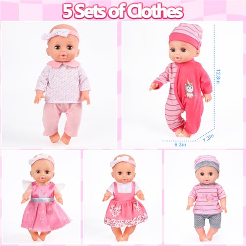 Holyfun CA8-DOLL 12 Inch Baby Doll Playset Pretend Play Baby Care Toy With Stroller, Crib thumb #3
