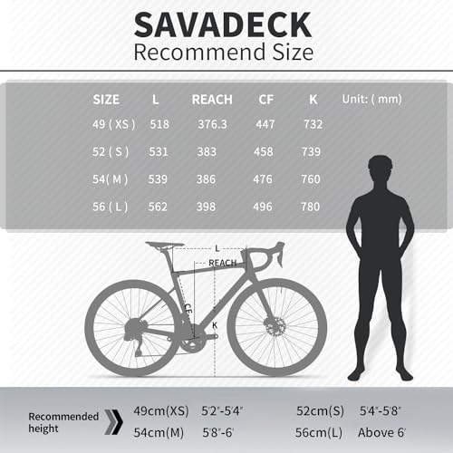 SAVADECK Carbon Road Bike,Lightweight Full Carbon Racing