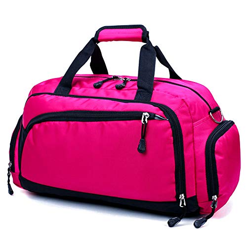Travel Duffle Gym Sports Overnight Luggage Vacation Weekend Casual Leisure Handbag Sports Overnight Gym Luggage Weekend Tote Bag (Color : Red)(Fuchsia)