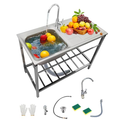 Fregadero portátil para exterior con escurridor ideal para barbacoas 2