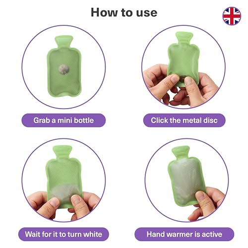 Bramble - 5 Stück Mini Wärmflaschen Taschenwärmer Handwärmer Knickwärmer - Wiederverwendbar & Tragbar