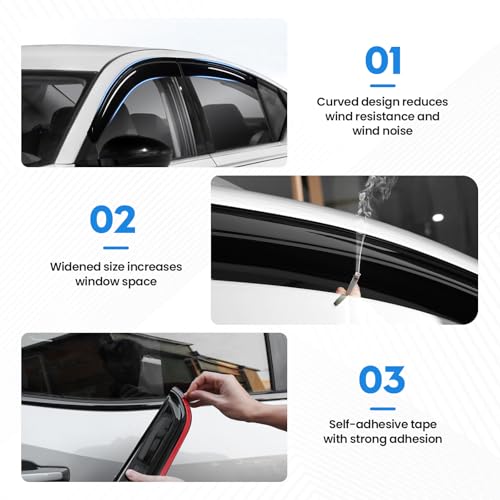 Image of Altima Rain Guard - Window Visors for Nissan Altima 2019-2025 2026, Out-Channel Side Window Rain Guards for Altima Accessories, 4PCS, Black, Car Accessories