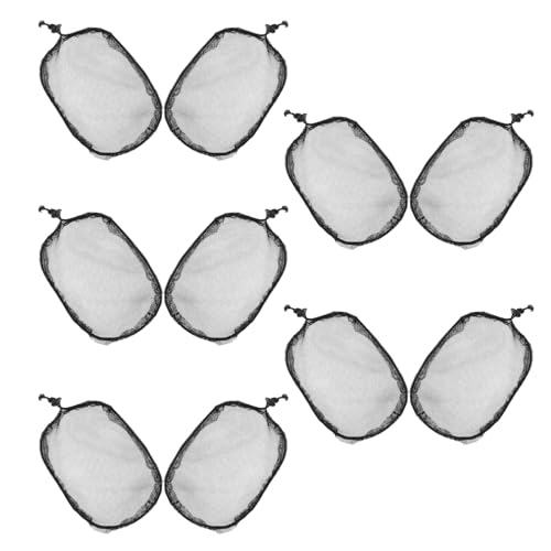 PRETYZOOM Lot de 10 Filets à Cheveux Élastiques Noirs 14X18 CM pour Perruques et Chignons Maille Respirante Extensible Bonnet Réutilisable pour Coiffure Professionnelle et Entretien