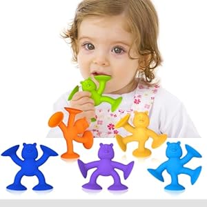 Baby Bath Toys Suction Cup Toys for Kids No Hole Bath Toys for Kids Ages 1-3 Toddler Bath Toys Connect Build CreateTravel Toys Suction Toys Bathtub Toys ( 6 Pcs )