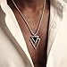 Galis Mens Necklace - Premium Stainless Steel Necklace for Men, Silver Chain for Men, Non Tarnish with Triangle Black Enamel Pendant, Chain Pendants, Stylish - Gifts for Him 24