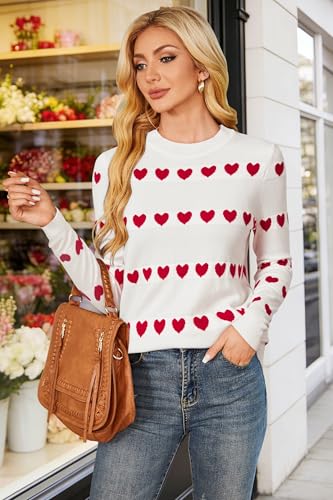 Image of Arach&Cloz Women's Wool Blend Classic Crew Neck Casual Fall Sweaters