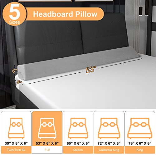 Aurako Full Size Bed Wedge Pillow Headboard Pillow Mattress Wedge Bed Gap Filler Triangle Back Cushion Memory Foam Wedges Body Positioners For Sleeping Body Lumbar Backrest Reading Bolster Pillow #TOP5