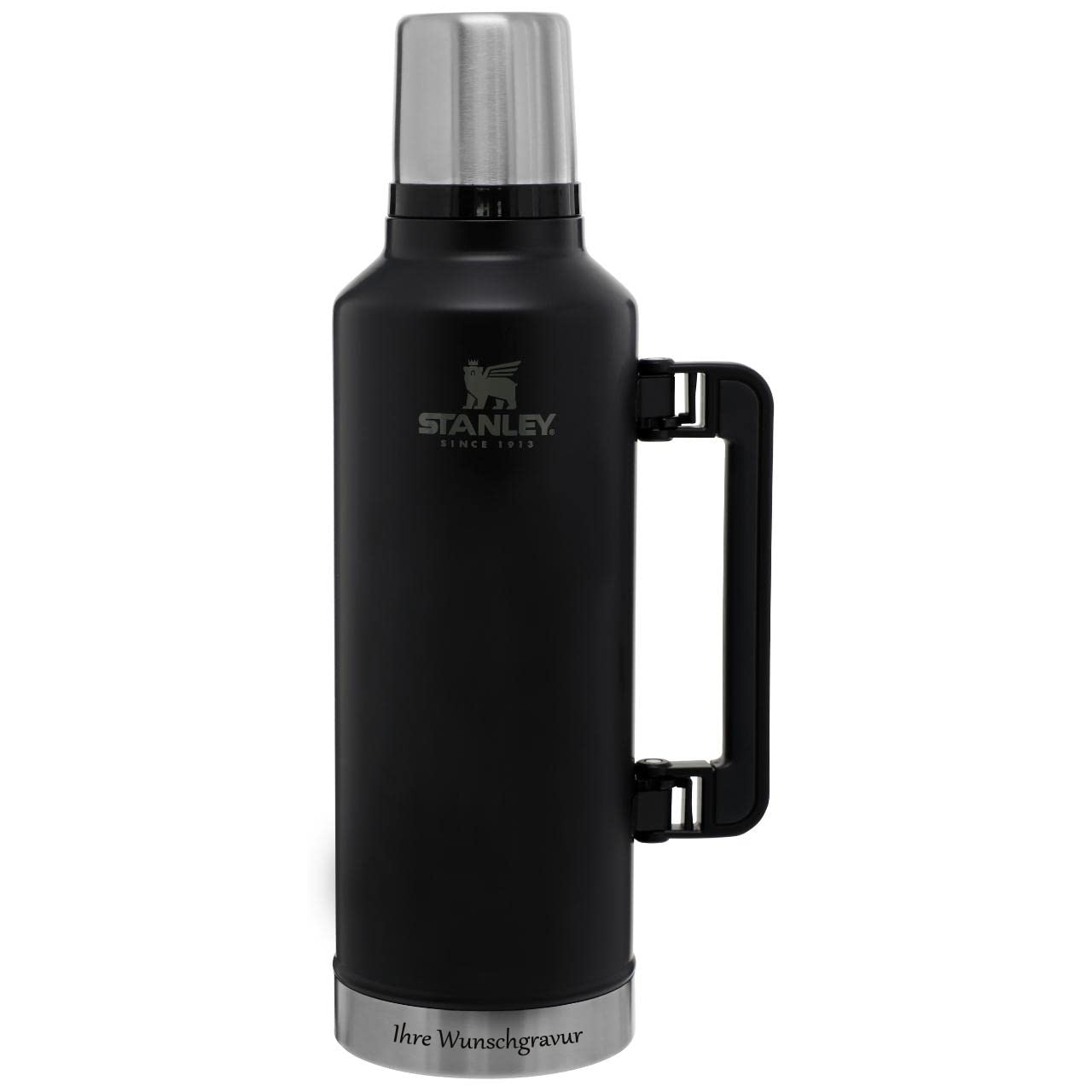 Stanley Classic Legendary Thermos Flask 2.3L - Keeps Hot or Cold For 45 Hours - BPA-Free Thermal Flask - Stainless Steel Leakproof Coffee Flask - Flask For Hot Drink - Dishwasher Safe - Matte Black 2300 ml Matte Black Pebble