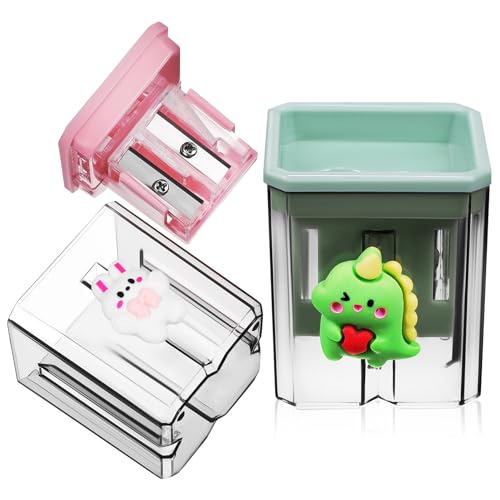 Operitacx 2 Piezas manual de sacapuntas pencil sharpener afilador de manual sacapuntas de lápiz y crayón sacapuntas electricos sacapuntas de dibujos animados sacapuntas de plástico