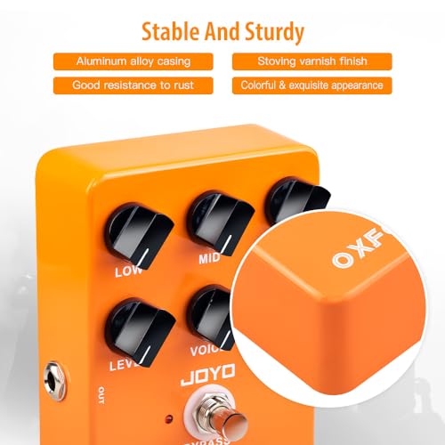 Image of JOYO Classic British Rock Amp Simulator Guitar Overdrive Distortion Pedal, 6-Knob Control with Voice /Drive /3-Band EQ, Bypass (Oxford Sound JF-22)
