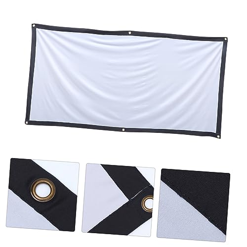 Pantalla para proyector manual portátil blanca y negra miniatura 4