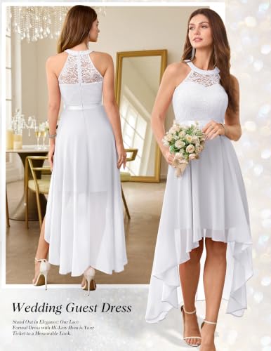 Image of Wedtrend Women's Semi Formal Dresses Halter Bridesmaid Dresses Wedding Guest Dress High Low Prom Dress