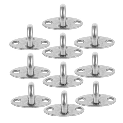 SOLUSTRE Stainless Steel Hooks for Hanging Heavy Duty 10pcs Ceiling Hooks Pad Eye Plate