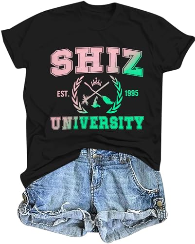 Musical Shirt for Women Witch and Princess T Shirts Musical Movie Fans Tee Graphic Casual Short Sleeve Tops Black