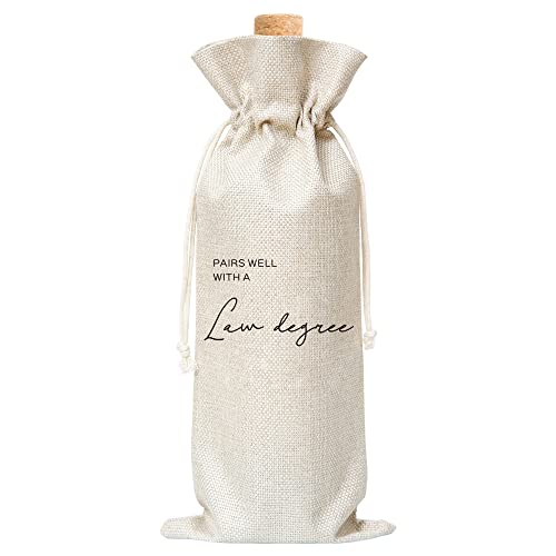 Tedea Bolsa de regalo de vino para abogados, ideal para estudios de derecho, regalo de graduación, bolsa de vino para graduación de J.D. Law School, regalo de examen, estudiante de derecho, 1 pieza de