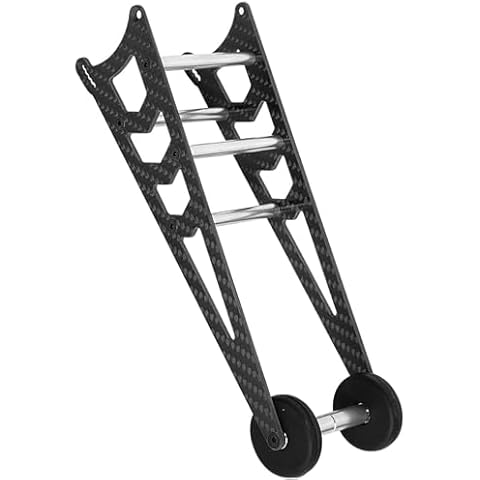 hopsupRC RC Carbon Adjustable Wheelie Bar Kit Tail Wheel Head up Wheel Upgrades Part for 1/10 Slash,Rustler,Bandit,Stampede VXL 2WD,Carbon Adjustable Wheelie Bar w/Mount Hops Up, Black Cover