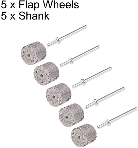XYWHPGV Flap Wheel 12mm x 12mm 240 grit abrasive grinding head with 1/8 'mandrel 5 pieces' (1fec3 06b91 32417 ea8ee 0c882 0bddf