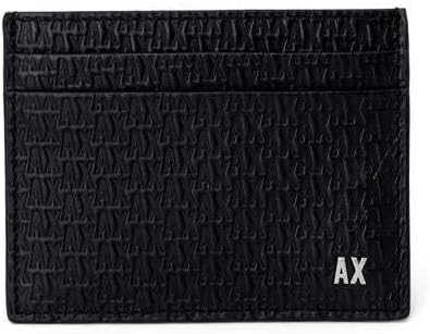 Armani Exchange Men's All Over Debossed Card Case, Black, One Size