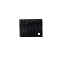 Armani Exchange All Over Debossed Card Case, Accessorio da Viaggio-Porta Carte da Uomo, Nero-Nero, Small