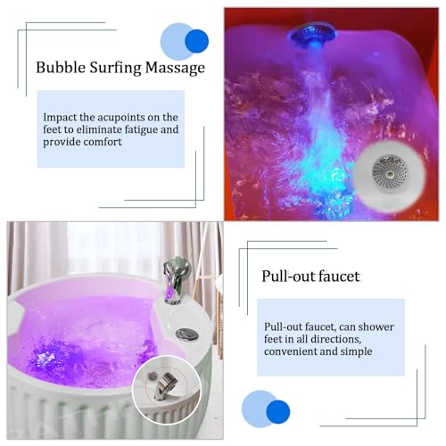 Spa de pies acrílico portátil con masaje y luz miniatura 4