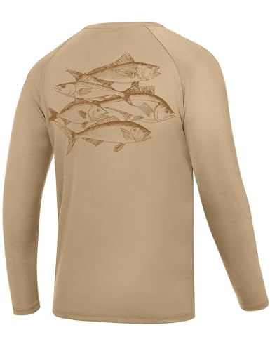 Image of FISHEAL Men's Long Sleeve Fishing Shirt, UPF 50+ Sun Protection UV Rash Guard, Lightweight Quick Dry Swim Outdoor T Shirts