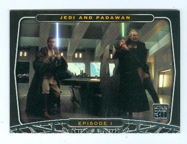 Qui Gon Jinn Liam Neeson and Ben Kenobi Ewan McGregor trading card 2007 Star Wars 30 Topps #46 Phantom Menace