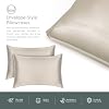 Tafts Eucalyptus Sheets Queen Size Bed Sheets - 100% Organic Eucalyptus, 400TC Eucalyptus Bed Sheets, 4 Piece Set, 17 Deep Pockets, Silk Feel, Cooling, Double Stitched (Nude Beige)