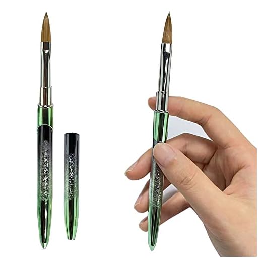 PCAORLEORS Kolinsky Nail Art Brush Acrílico con pelo de visón 100% virgen y mango de aluminio, pincel de gel profesional para aplicar Acrylic Beauty