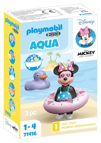 PLAYMOBIL 1.2.3 & Disney 71416 Viaje a la Playa de Minnie, a Partir de 1 año