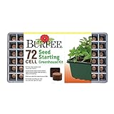 Burpee Greenhouse Indoor Starting Herbs, Flowers and Vegetables | Includes Dome, Watering, Seed Starter Tray, Coir Pellets | 10' W x 20' L x 5' H, One Size, 1 Kit (72 Cells)