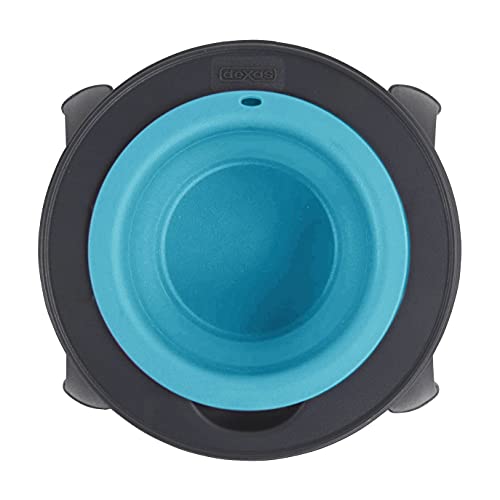 Dexas Popware For Pets Single Elevated Pet Feeder, Small, Gray/Blue #TOP2