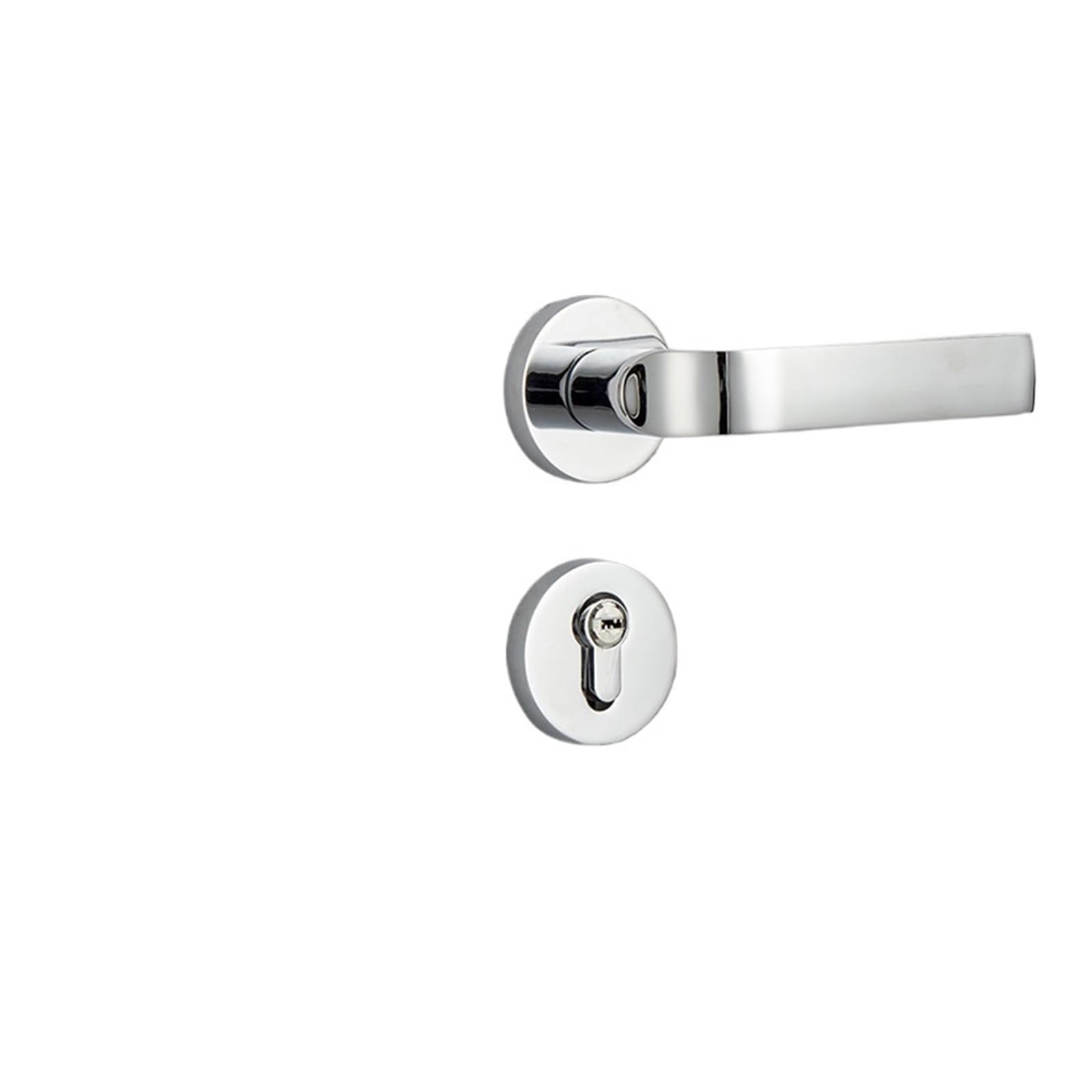 Jqeyewykk 5V Bedroom Silent Room Door Lock Split 7255 Magnetic Bathroom Indoor Complete Set Of Mechanical Wooden(Bright Chrome 7255 Magnetic)