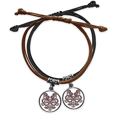Fleurs symétrie silhouette bracelet cuir double amoureux art grain DIYthinker tendance