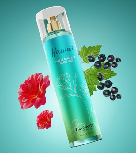 Image of Hawaii Body Mist for Women Long Lasting Uplifting Body Spray Elegant Travel Friendly Fragrance Fruity Floral Rose Musky Ideal for Everyday Wear Hair & Body (236ml)