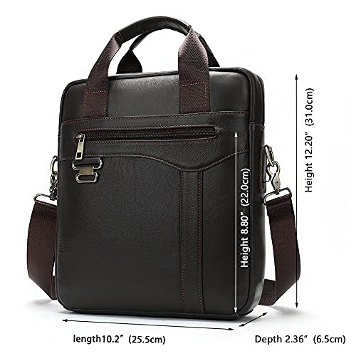Leather men's shoulder bag head leather handbag 9.7 inch tablet briefcase2