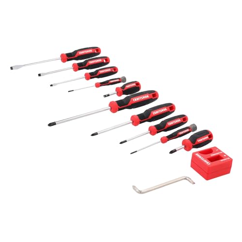 Image of CRAFTSMAN Screwdriver Set, 12 Pc, Includes Flat Head and Phillips Screwdrivers, Offset, Magnetizer /Demagnetizer (CMHT65130)
