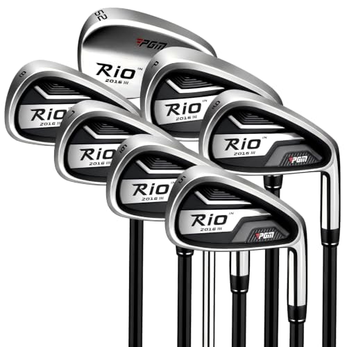 PGM Golf Irons Set Rio 2016 III (5-9,PW,SW) – Men’s Right Handed, Forged Wide Face, Ultra-Low...