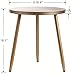 Round End Tables Living Room,Round Side Table Metal White Nightstand for Bedrooms,Cute Gold Coffee Table,Large Plant Stand for Balcony,White Tray with 3 Legged Gold Accent Table by TuoxinEM