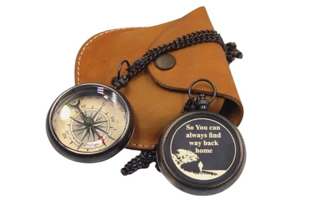 generic So You Can Compass Gift Customised Keepsake Engraved Compass with Chain with Leather Case Gifts for Men - Son, Women, Grandfather, Grandmother-picture-11