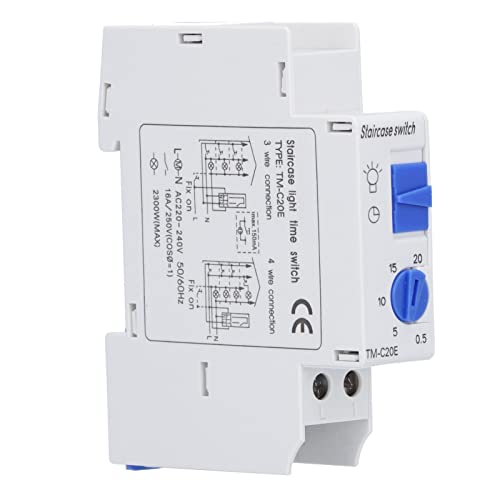Temporizador de luz de intervalo, interruptor de tempo AC220-240V 1-20 minutos ABS Shell para casa