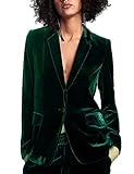 SEBOWEL Mujeres Blazer de Terciopelo Un Botón Slim Fit Traje de Chaqueta