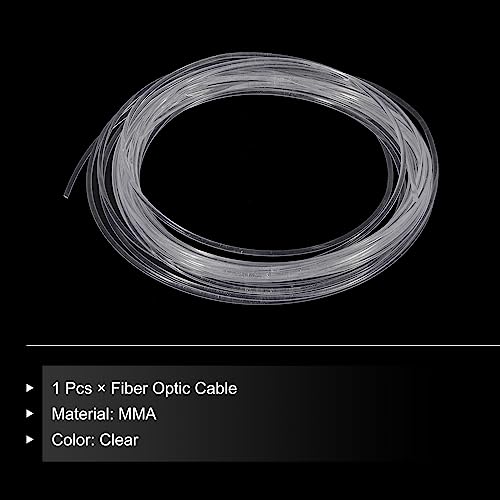 Image of MECCANIXITY PMMA Fiber Optic Light Side Glow Cable, 2.5mmx9m LED Transparent for Hotels, KTV, DIY Art, Home Decoration